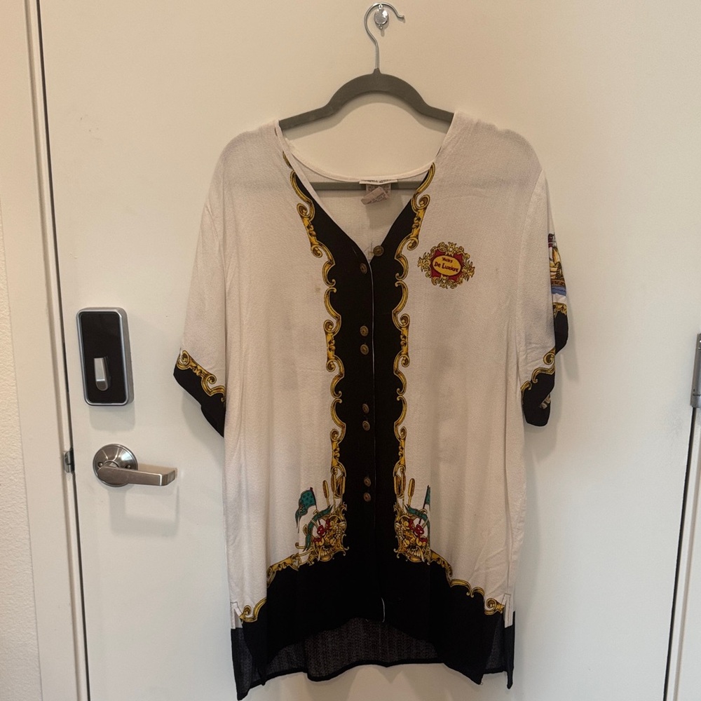 Vintage White and Black Women's Top